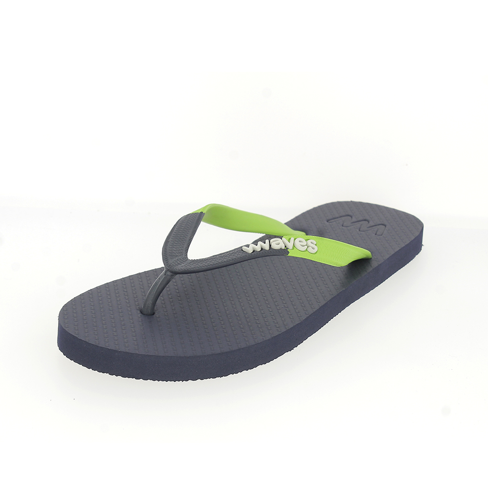 WAVES MEN THONGS SLIPPERS NAVY-LIME | DSI Footcandy